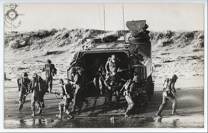 Infantería de soldados en la Guerra de Malvinas. Foto: Archivo La Razón.