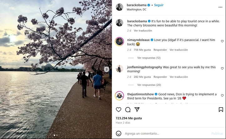 El posteo de Obama en donde se cruzó a la familia. Foto: Instagram
