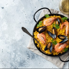 Paella de mariscos para dos