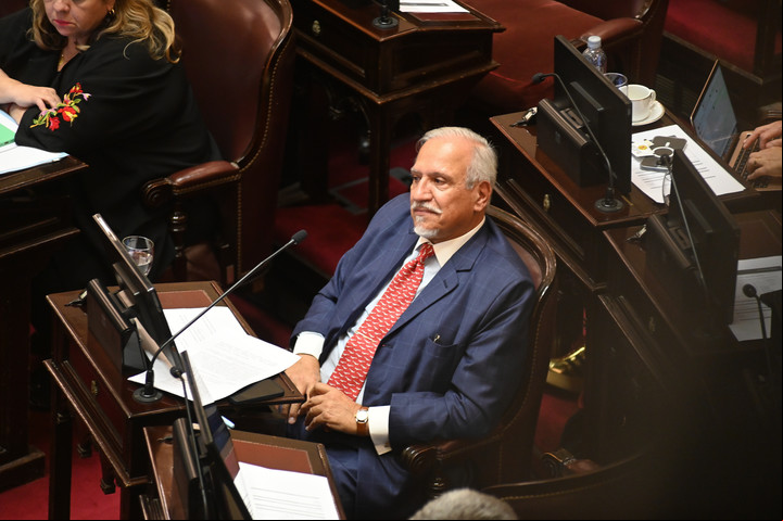 Juan Carlos Romero en el Senado. Foto Federico López Claro.