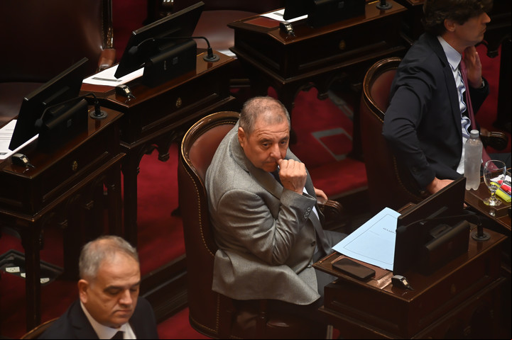 Alfredo De Ángeli en el Senado. Foto Federico López Claro.
