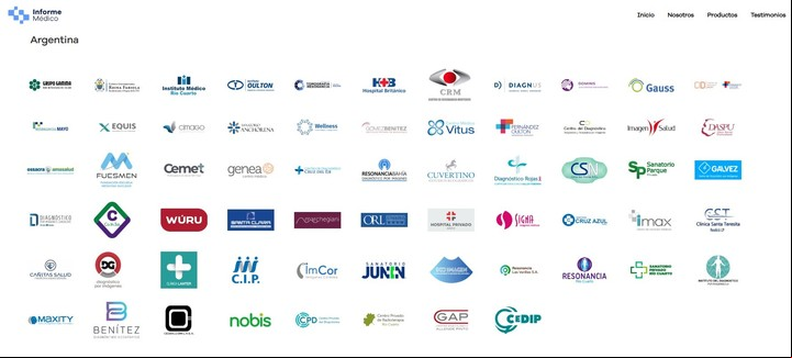 Lista de entidades médicas afectadas (clic para agrandar). Foto: Captura web de Informe Médico