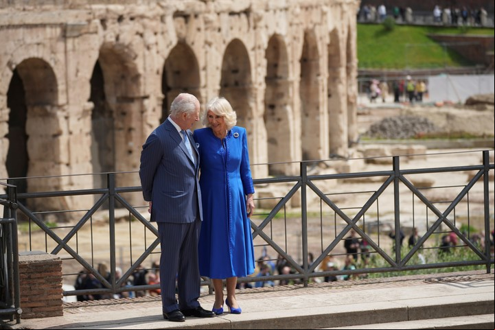 Los reyes Carlos y Camilla están de visita en Roma. Foto: AP