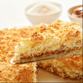 Tarta de coco y dulce de leche