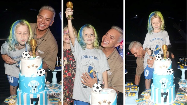 Dionisio, el hijo de Flavio Mendoza, eligió una torta temática de la Selección Argentina para celebrar sus 7 años. | Fotos: Movilpress