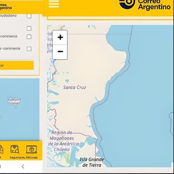 Tras críticas en redes, Correo Argentino corrigió el mapa de su buscador y colocó el nombre correcto de Malvinas Argentinas al archipiélago patagónico