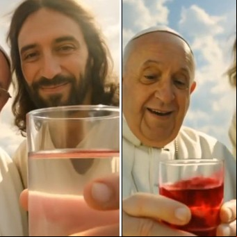 Con inteligencia artificial, simulan un emotivo encuentro entre el papa Francisco y Jesús