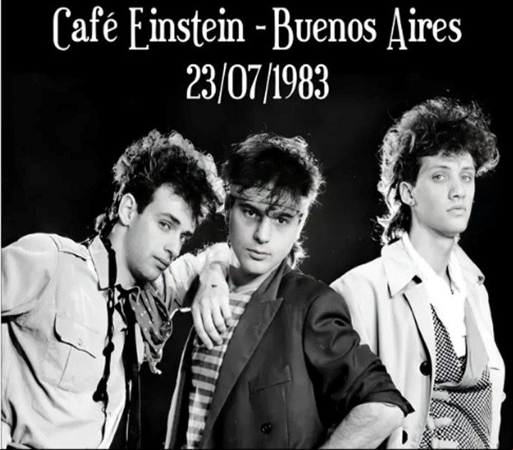 Un afiche, con la presentación de Soda Stereo en el Café Einstein, en 1983.