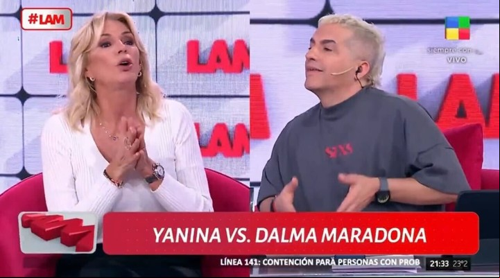 El fuerte cruce de Ángel De Brito. con Yanina Latorre. Foto: Captura TV