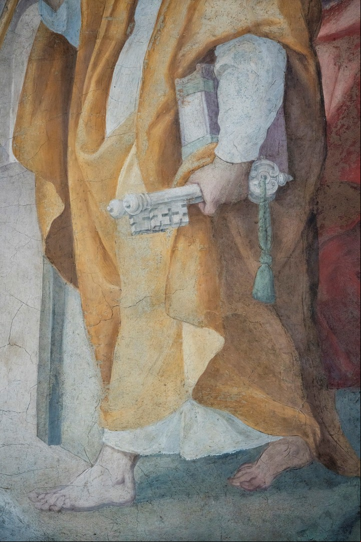 Detalle de un fresco en el interior de la Capilla Sixtina. Foto Gianni Cipriano para The New York Times