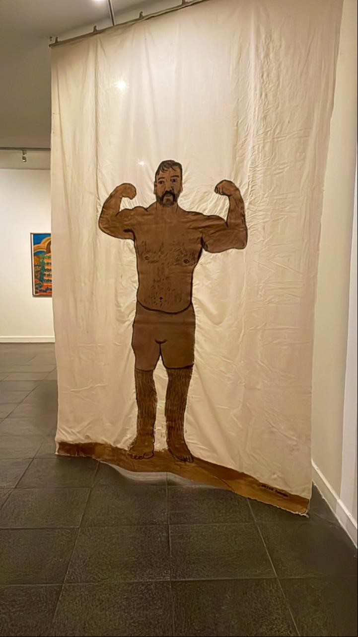Sandro Pereira. Abdominales, 2024. Acrílico sobre tela.