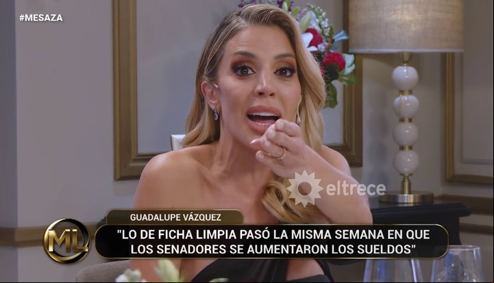 Virginia Gallardo, en la mesa de Mirtha. Foto: Captura TV.