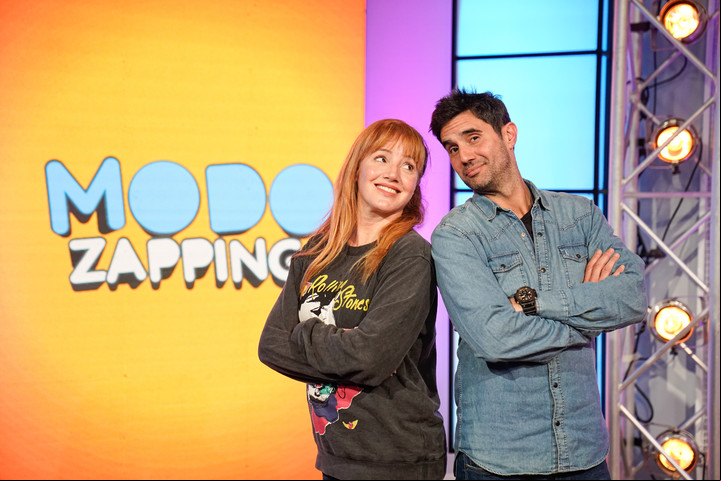 Dany Martins y Caro Ibarra, los históricos conductores de "Zapping Zone". Foto: Maxi Failla.