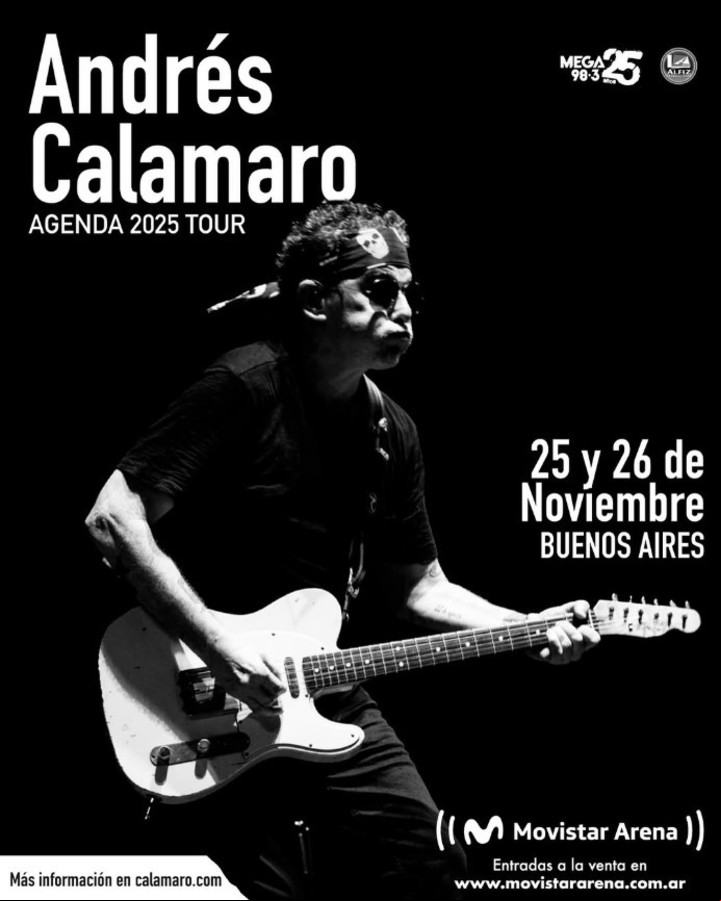 El flyer de los shows de Calamaro en Argentina.