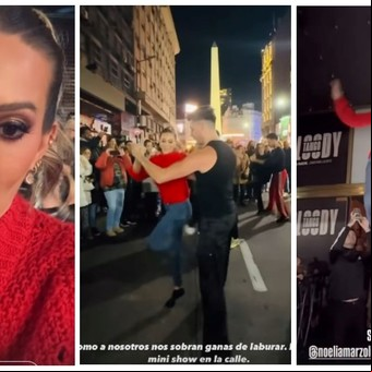 El show improvisado de Noelia Marzol por el apagón en la avenida Corrientes