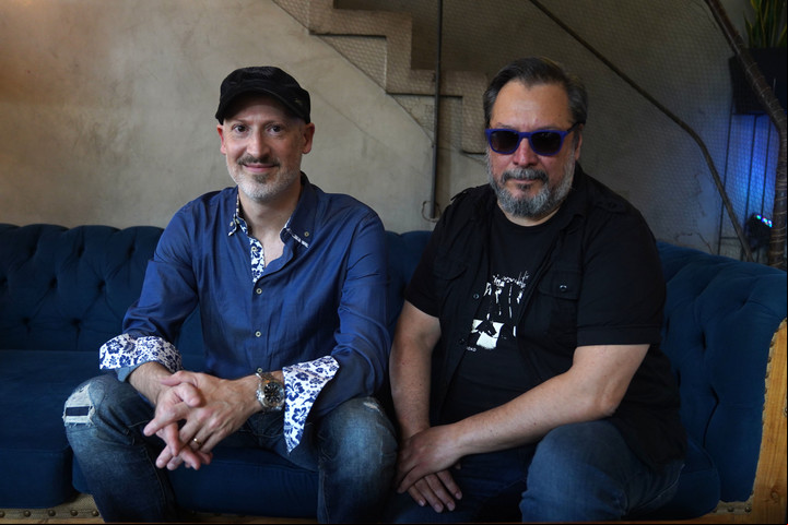 Mario Barassi y Oscar "Pingüino" Granieri, del grupo Super Ratones. Foto Guillermo Rodriguez Adami