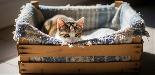 Cómo convertir un cajón de verdura en una cama increíble para tu gato: solo necesitás ropa vieja o retazos