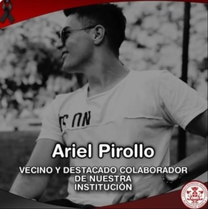 El posteo de los Bomberos de Florencio Varela, tras la muerte de Ariel Pirollo. Foto: Facebook
