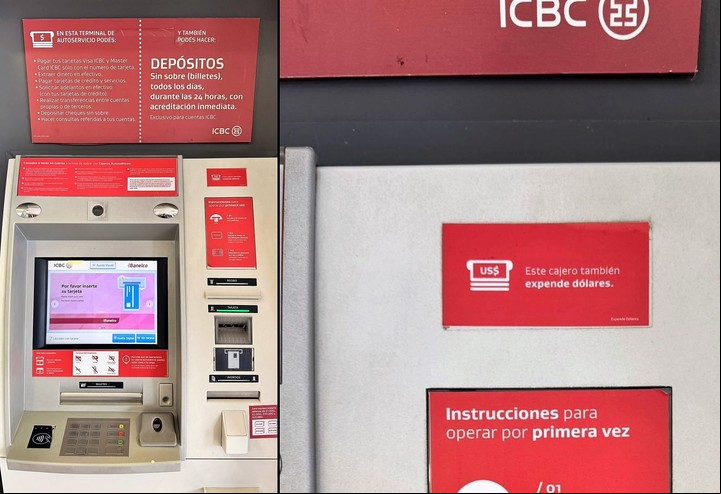 Para sacar dólares, hay que buscar las máquinas con el cartel especial.